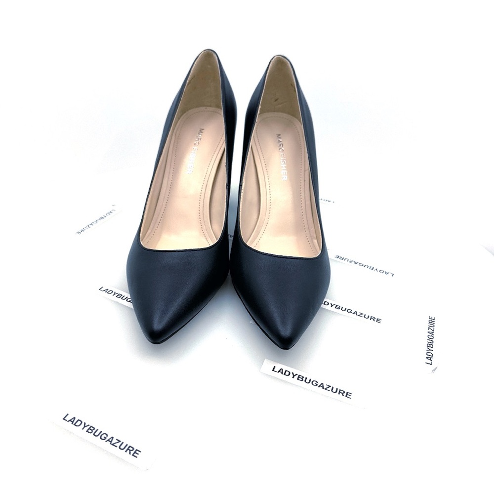 NWOB Marc Fisher Women's Viviene High Block Leather Heel Pumps Size 7.5